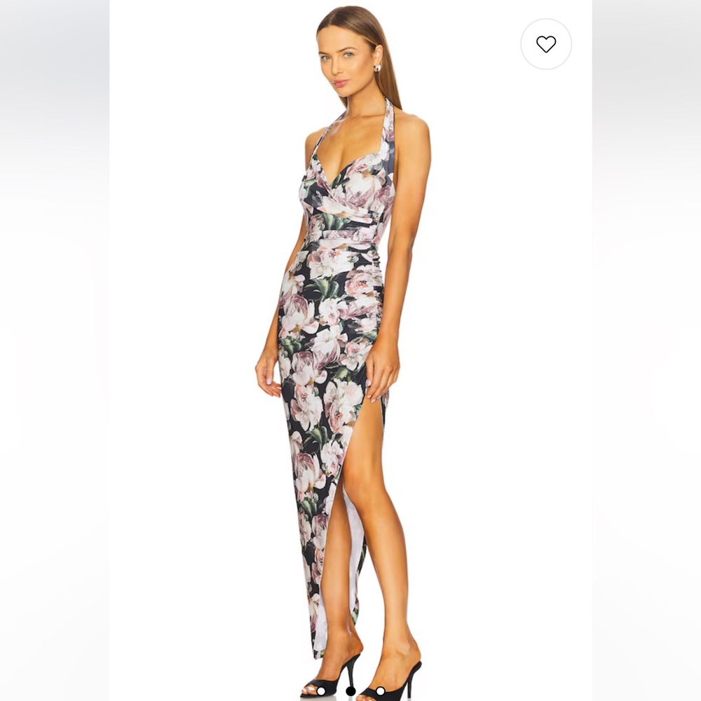 NWT - Norma Kamali Cayla Side Drape Gown in Peony XS - Picture 2 of 6